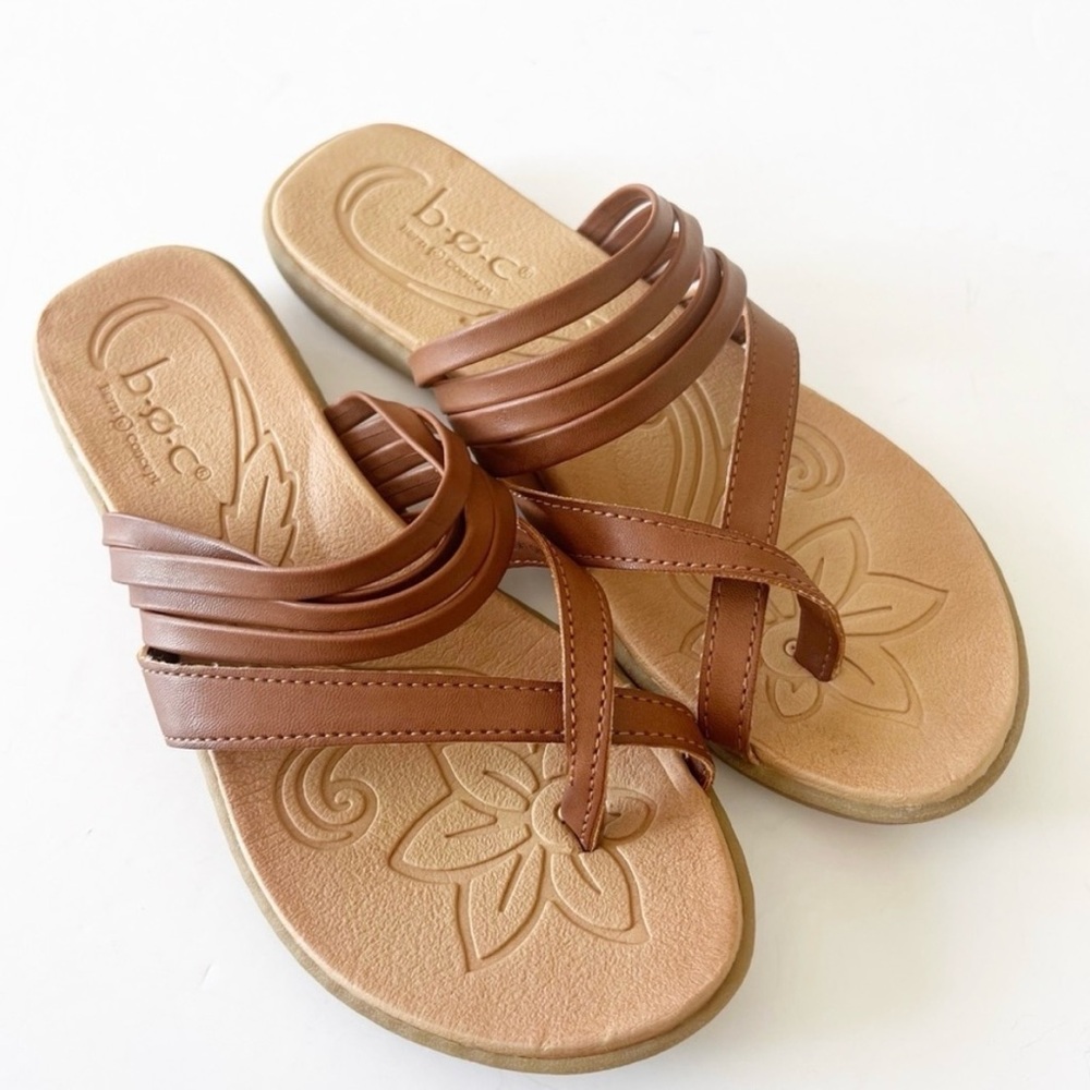 BOC by Born Brown Flat Sandals Women’s Size 7 Summer Beach Vacay Pool Slides